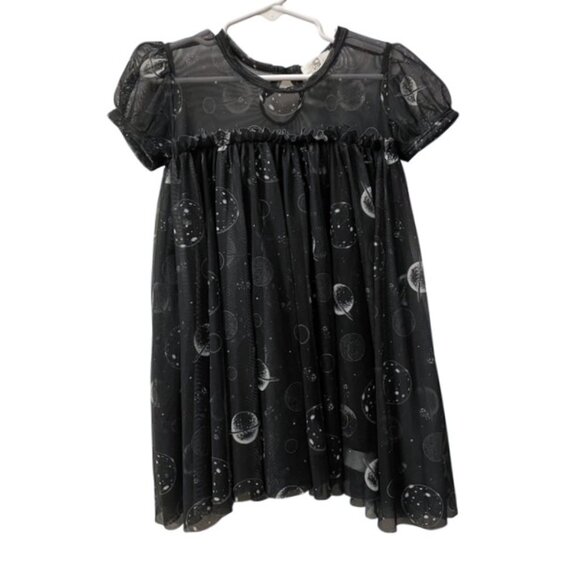 Best Day Ever Kids Space Cadet Short Sleeve Dress Black 3T Planets Celestial - Picture 3 of 16